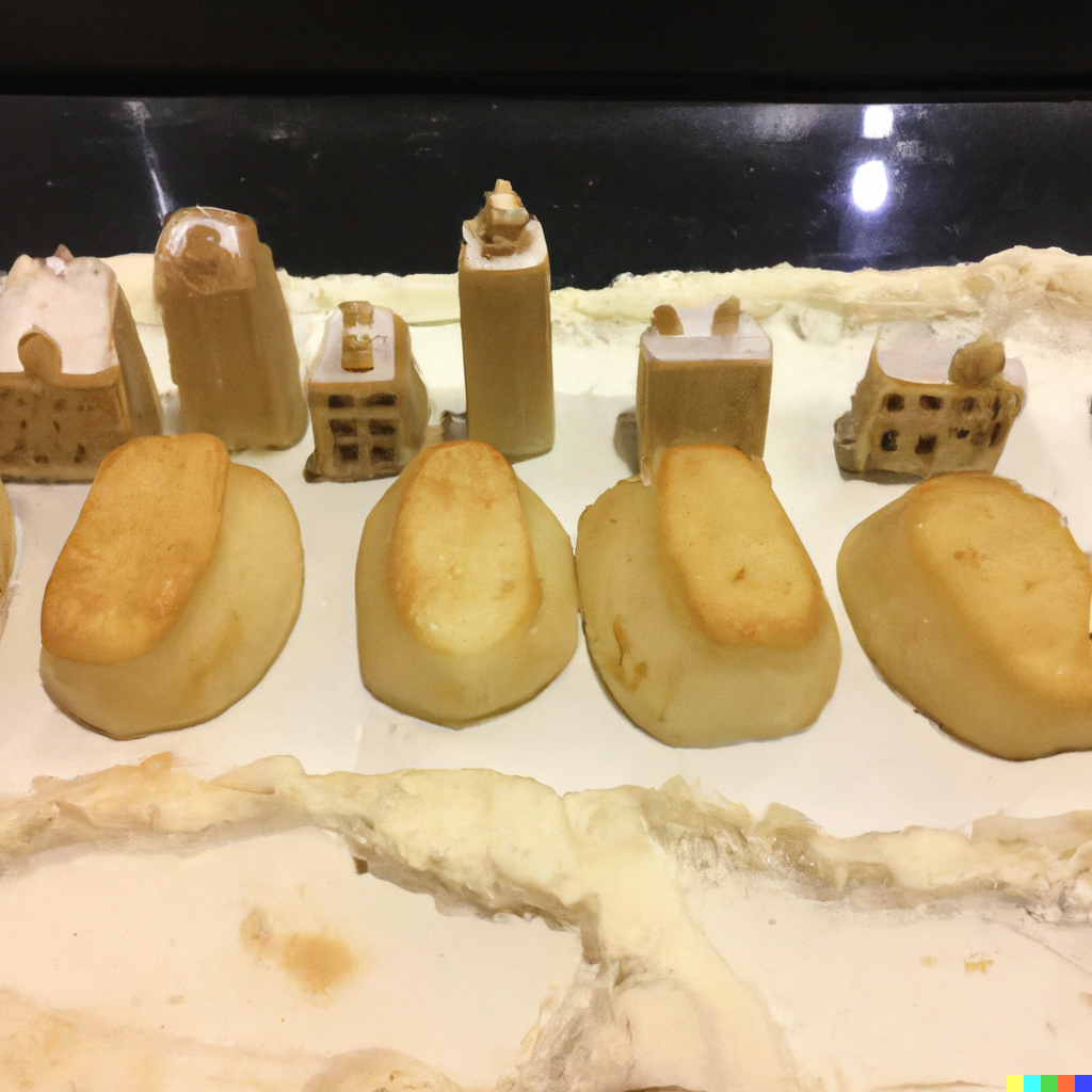 DALL·E 2024-07-23 20.52.46 - the las vegas strip buildings made out of mash potato.png